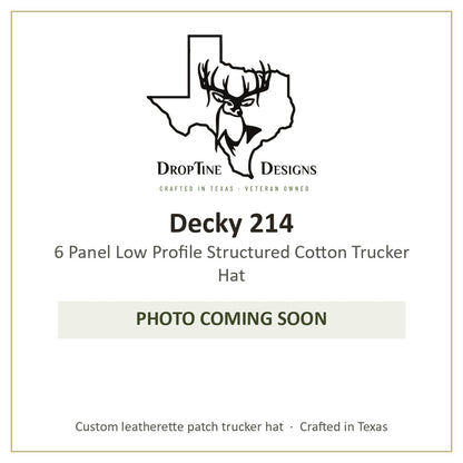 Photo coming soon: Decky 214 6 Panel Low Profile Structured Cotton Trucker Hat