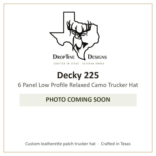 Photo coming soon: Decky 225 6 Panel Low Profile Relaxed Camo Trucker Hat
