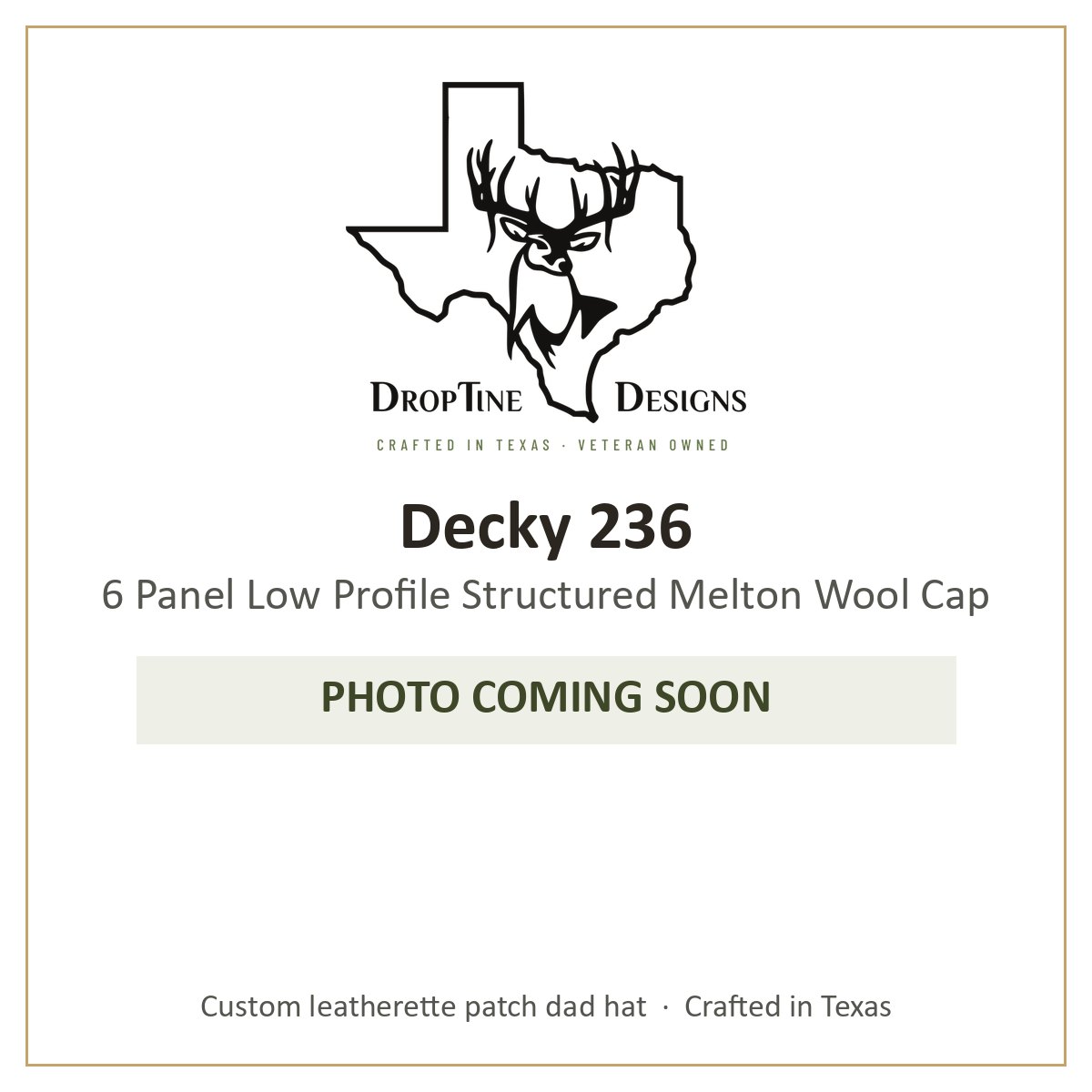 Photo coming soon: Decky 236 6 Panel Low Profile Structured Melton Wool Cap