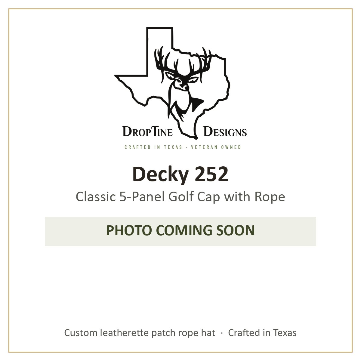 Photo coming soon: Decky 252 Classic 5-Panel Golf Cap with Rope