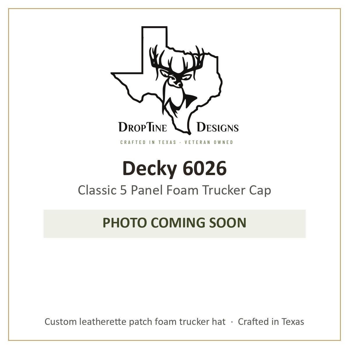 Photo coming soon: Decky 6026 Classic 5 Panel Foam Trucker Cap
