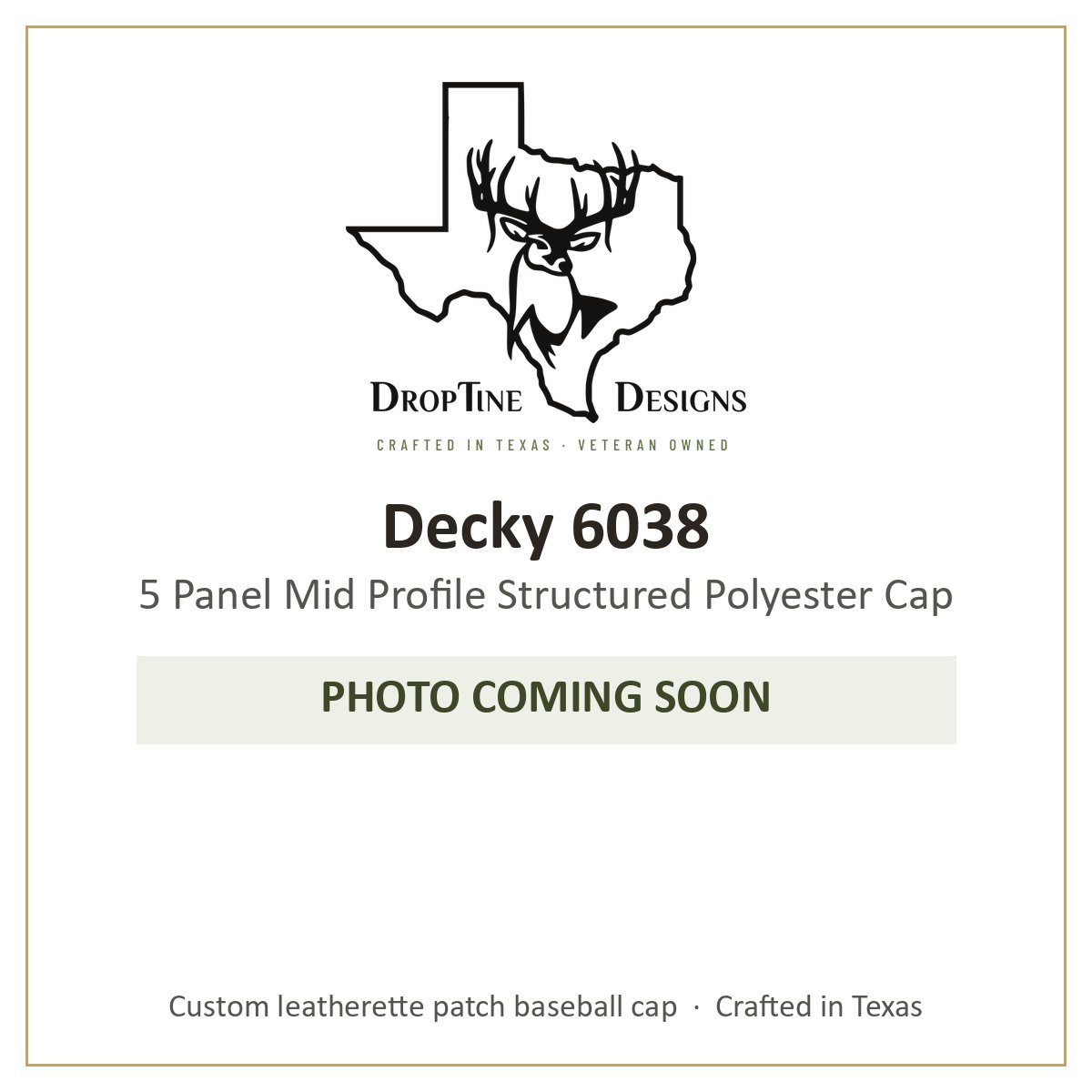 Photo coming soon: Decky 6038 5 Panel Mid Profile Structured Polyester Cap