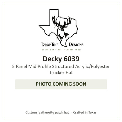 Photo coming soon: Decky 6039 5 Panel Mid Profile Structured Acrylic/Polyester Trucker Hat