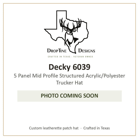 Photo coming soon: Decky 6039 5 Panel Mid Profile Structured Acrylic/Polyester Trucker Hat