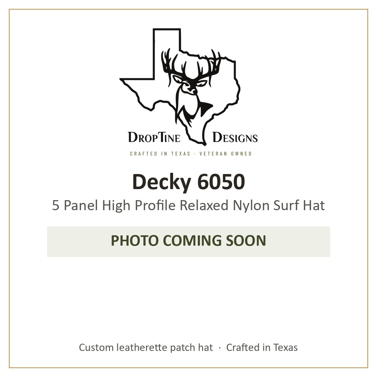 Photo coming soon: Decky 6050 5 Panel High Profile Relaxed Nylon Surf Hat