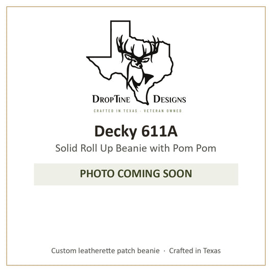 Photo coming soon: Decky 611A Solid Roll Up Beanie with Pom Pom