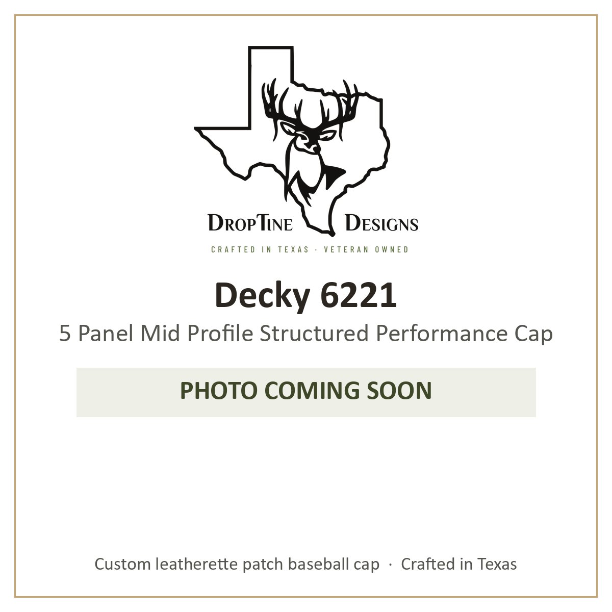 Photo coming soon: Decky 6221 5 Panel Mid Profile Structured Performance Cap