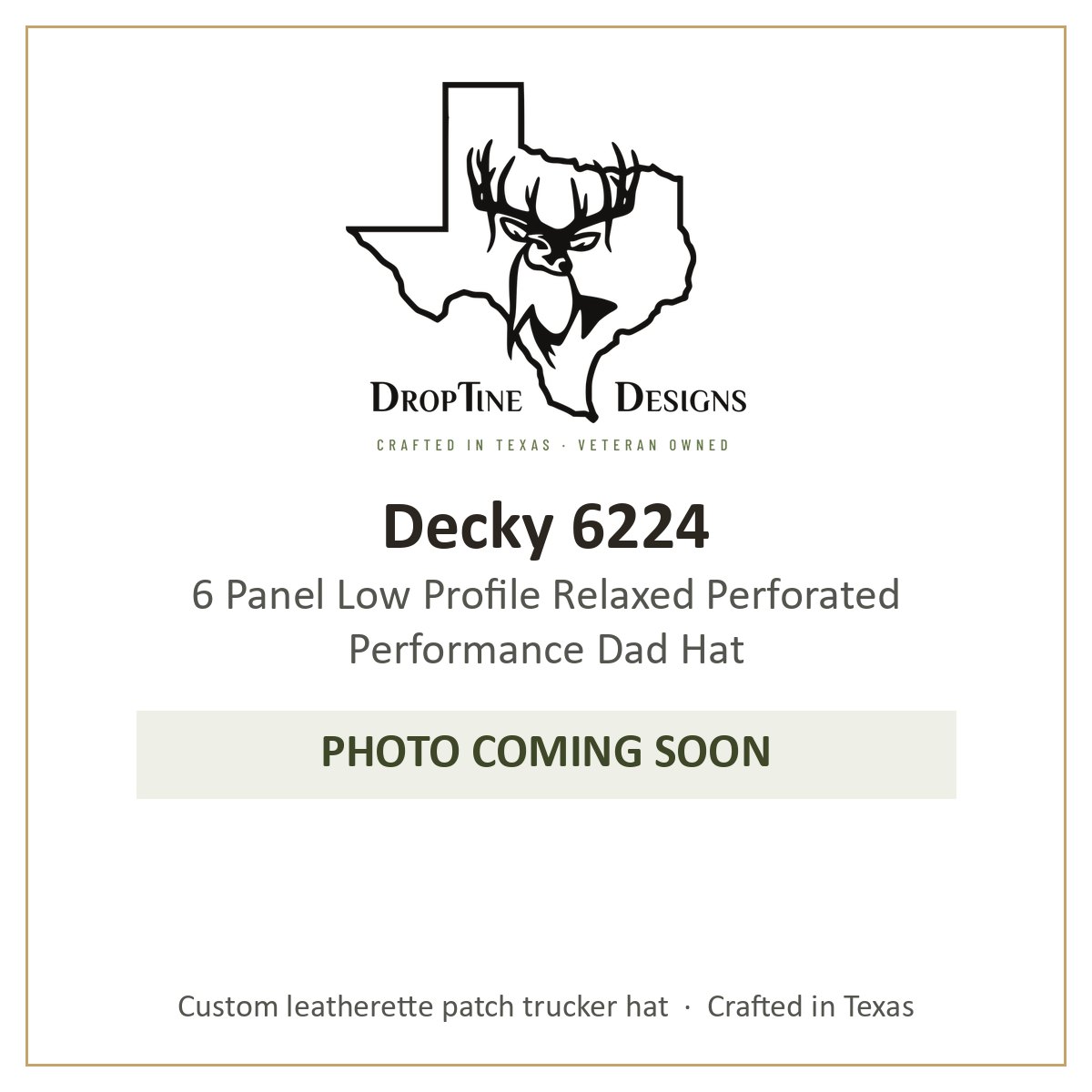 Photo coming soon: Decky 6224 6 Panel Low Profile Relaxed Perforated Performance Dad Hat