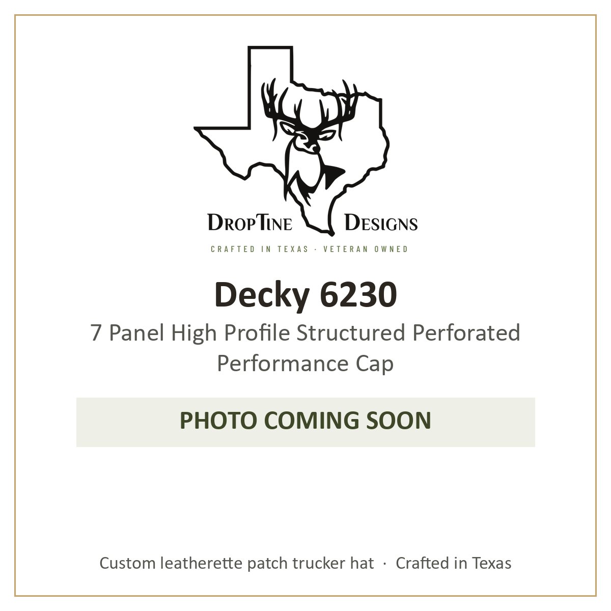 Photo coming soon: Decky 6230 7 Panel High Profile Structured Perforated Performance Cap