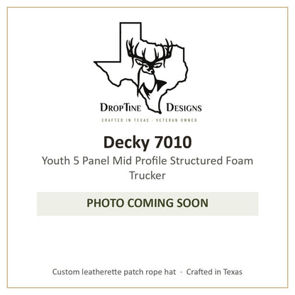Photo coming soon: Decky 7010 Youth 5 Panel Mid Profile Structured Foam Trucker