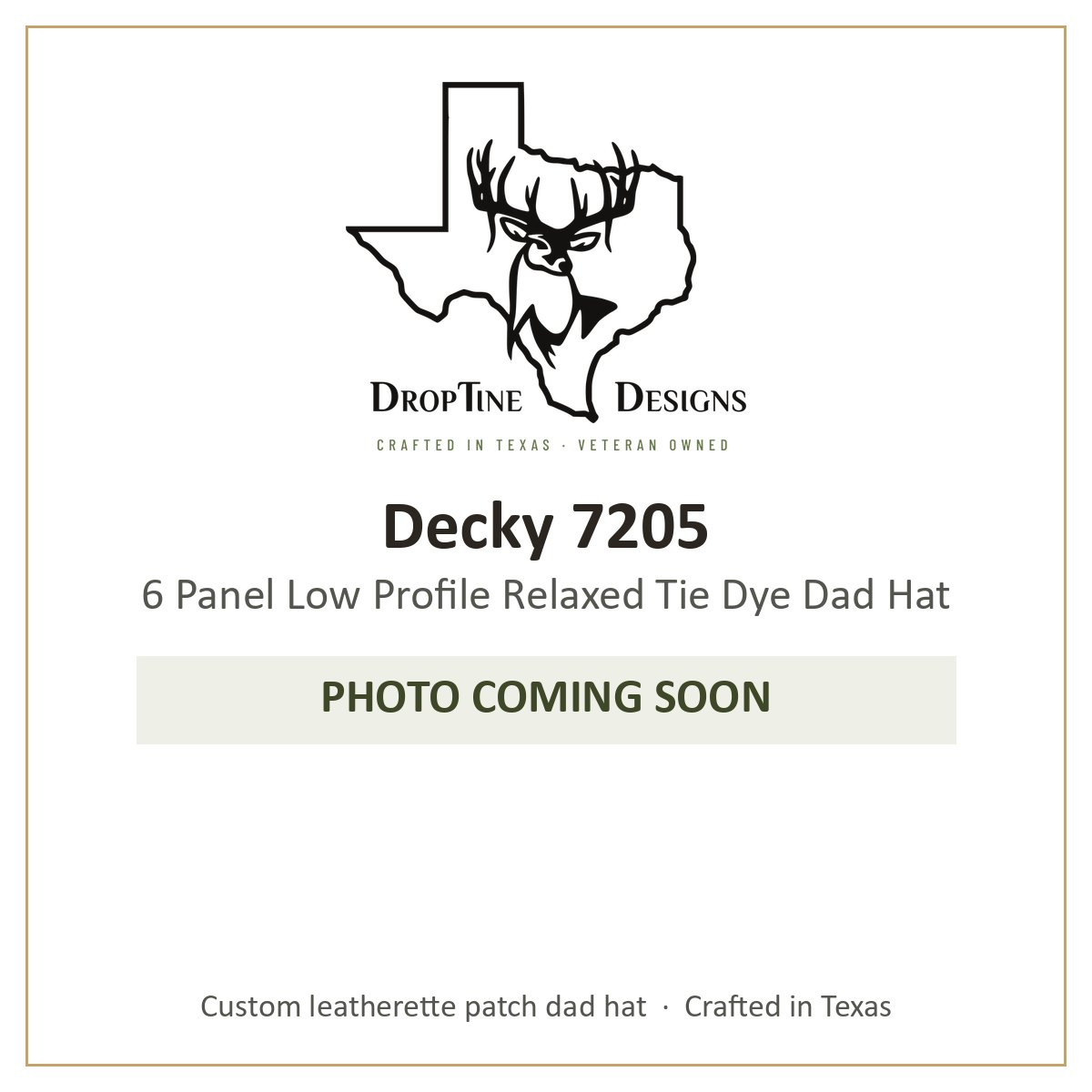 Photo coming soon: Decky 7205 6 Panel Low Profile Relaxed Tie Dye Dad Hat