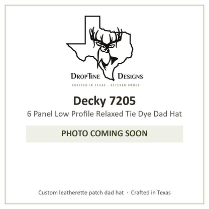 Photo coming soon: Decky 7205 6 Panel Low Profile Relaxed Tie Dye Dad Hat