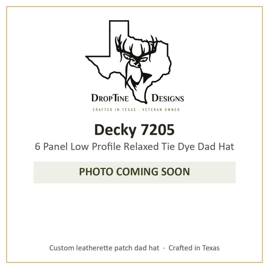 Photo coming soon: Decky 7205 6 Panel Low Profile Relaxed Tie Dye Dad Hat