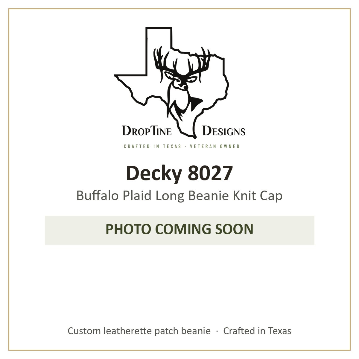 Photo coming soon: Decky 8027 Buffalo Plaid Long Beanie Knit Cap
