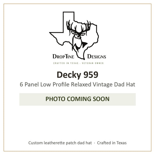 Photo coming soon: Decky 959 6 Panel Low Profile Relaxed Vintage Dad Hat