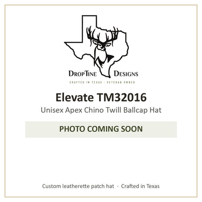 Photo coming soon: Elevate TM32016 Unisex Apex Chino Twill Ballcap Hat