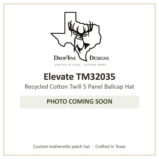 Photo coming soon: Elevate TM32035 Recycled Cotton Twill 5 Panel Ballcap Hat