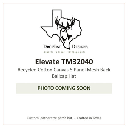 Photo coming soon: Elevate TM32040 Recycled Cotton Canvas 5 Panel Mesh Back Ballcap Hat