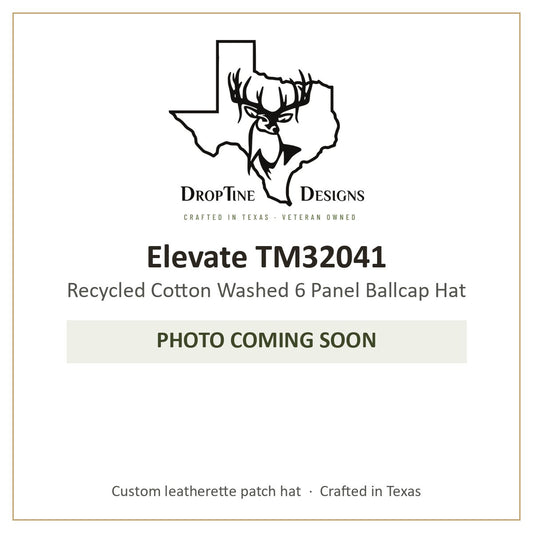Photo coming soon: Elevate TM32041 Recycled Cotton Washed 6 Panel Ballcap Hat