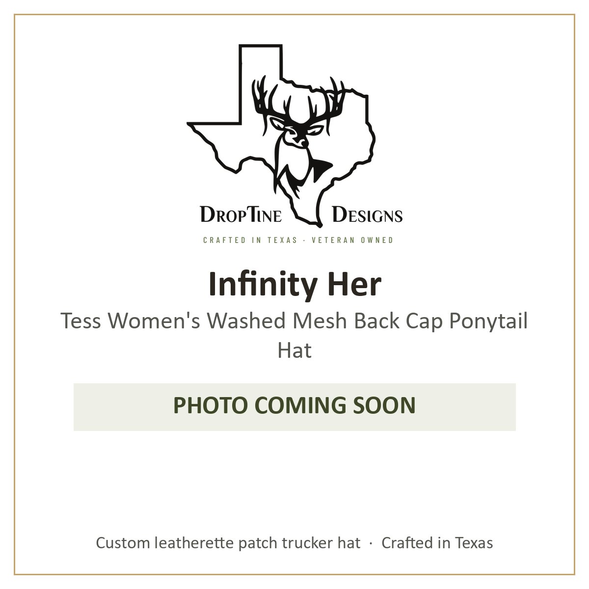 Photo coming soon: Infinity Her Tess Women's Washed Mesh Back Cap Ponytail Hat