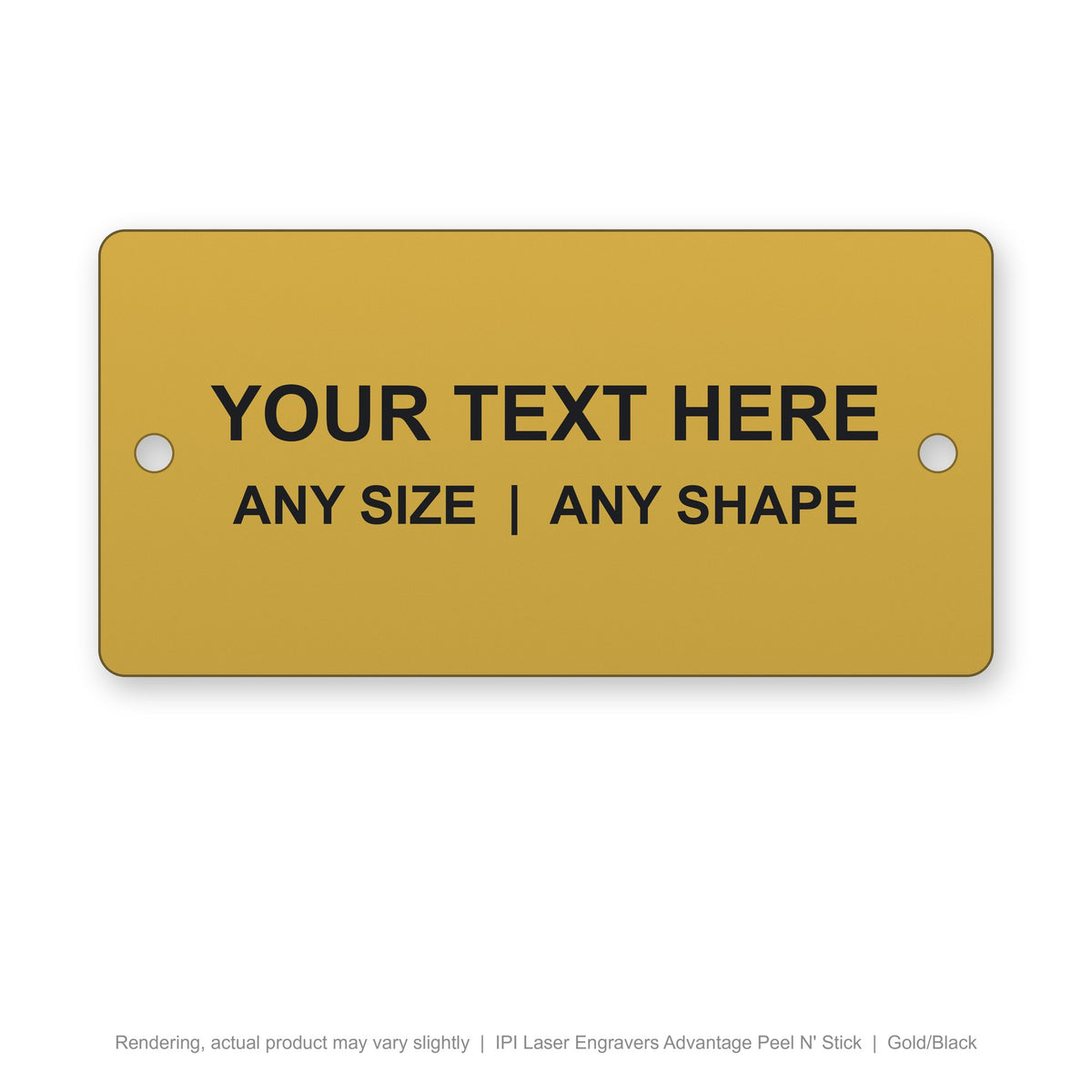 IPI Laser Engravers Advantage Peel N' Stick engraved plate (rendering)