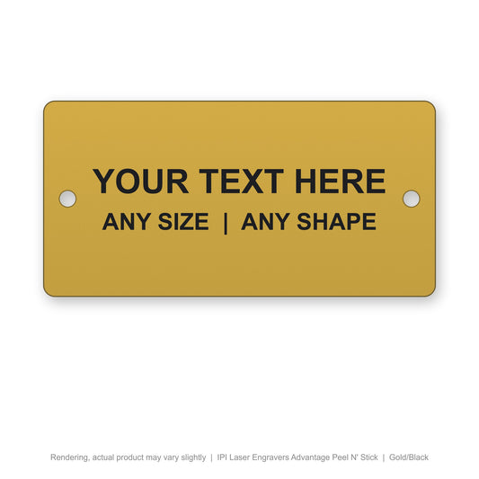 IPI Laser Engravers Advantage Peel N' Stick engraved plate (rendering)