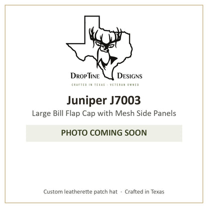 Photo coming soon: Juniper J7003 Large Bill Flap Cap with Mesh Side Panels