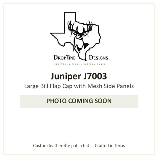 Photo coming soon: Juniper J7003 Large Bill Flap Cap with Mesh Side Panels