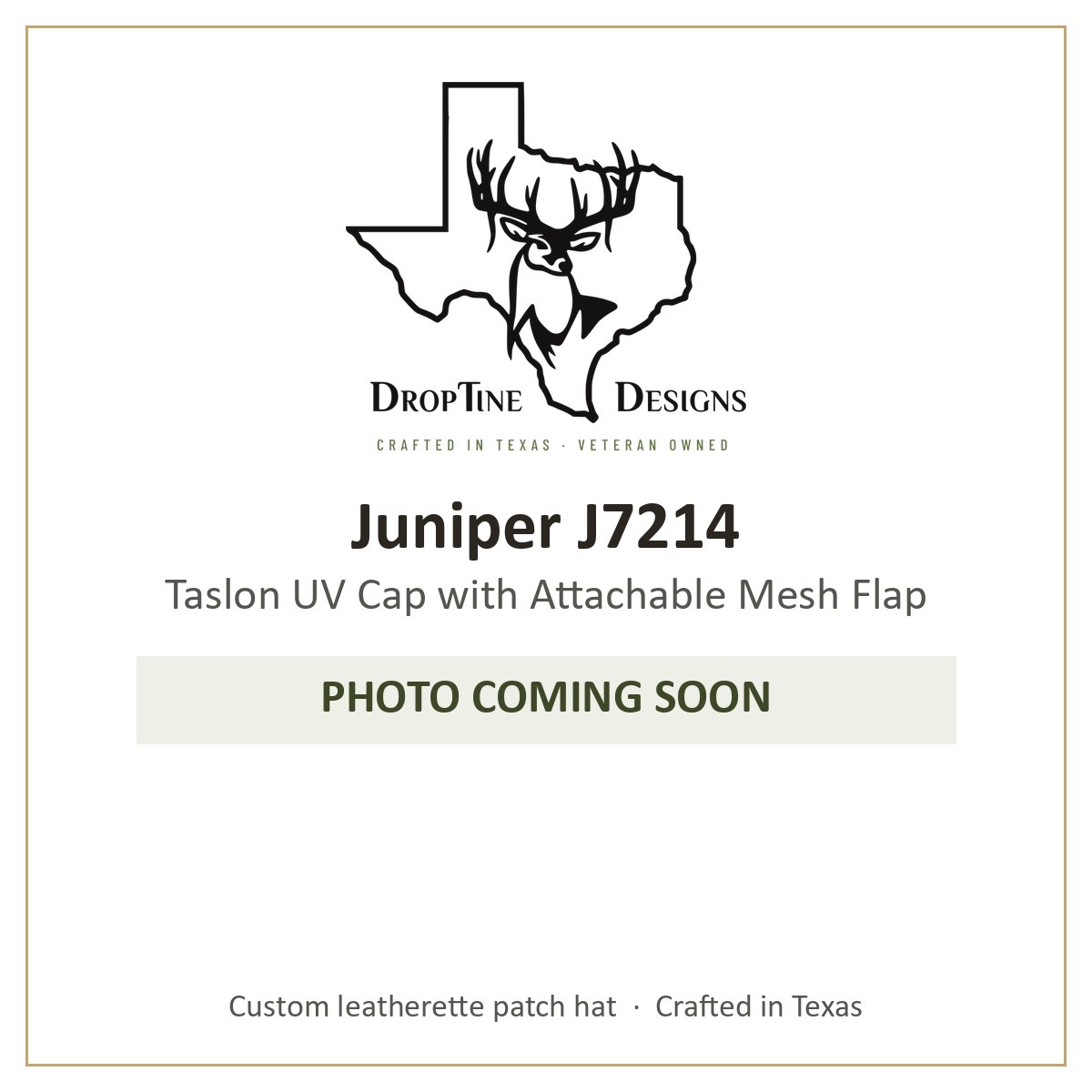 Photo coming soon: Juniper J7214 Taslon UV Cap with Attachable Mesh Flap