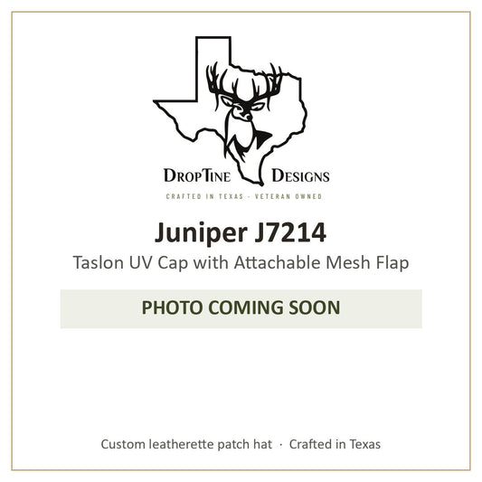 Photo coming soon: Juniper J7214 Taslon UV Cap with Attachable Mesh Flap