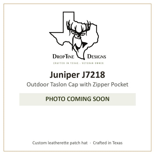 Photo coming soon: Juniper J7218 Outdoor Taslon Cap with Zipper Pocket