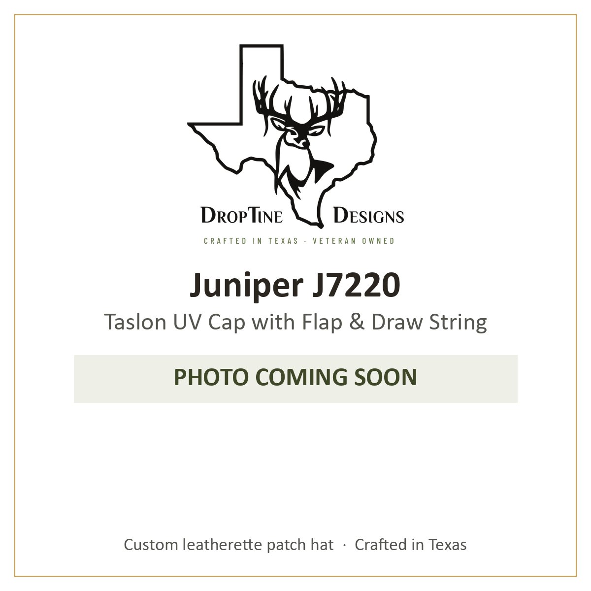 Photo coming soon: Juniper J7220 Taslon UV Cap with Flap & Draw String