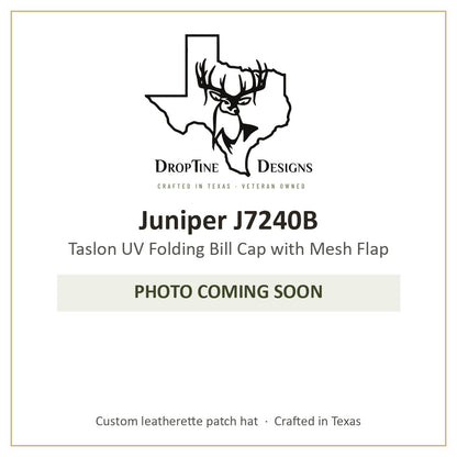 Photo coming soon: Juniper J7240B Taslon UV Folding Bill Cap with Mesh Flap