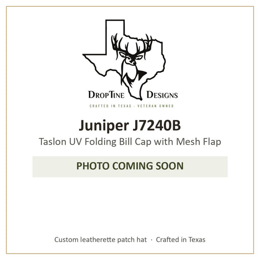 Photo coming soon: Juniper J7240B Taslon UV Folding Bill Cap with Mesh Flap