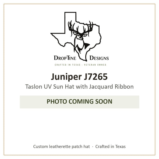 Photo coming soon: Juniper J7265 Taslon UV Sun Hat with Jacquard Ribbon