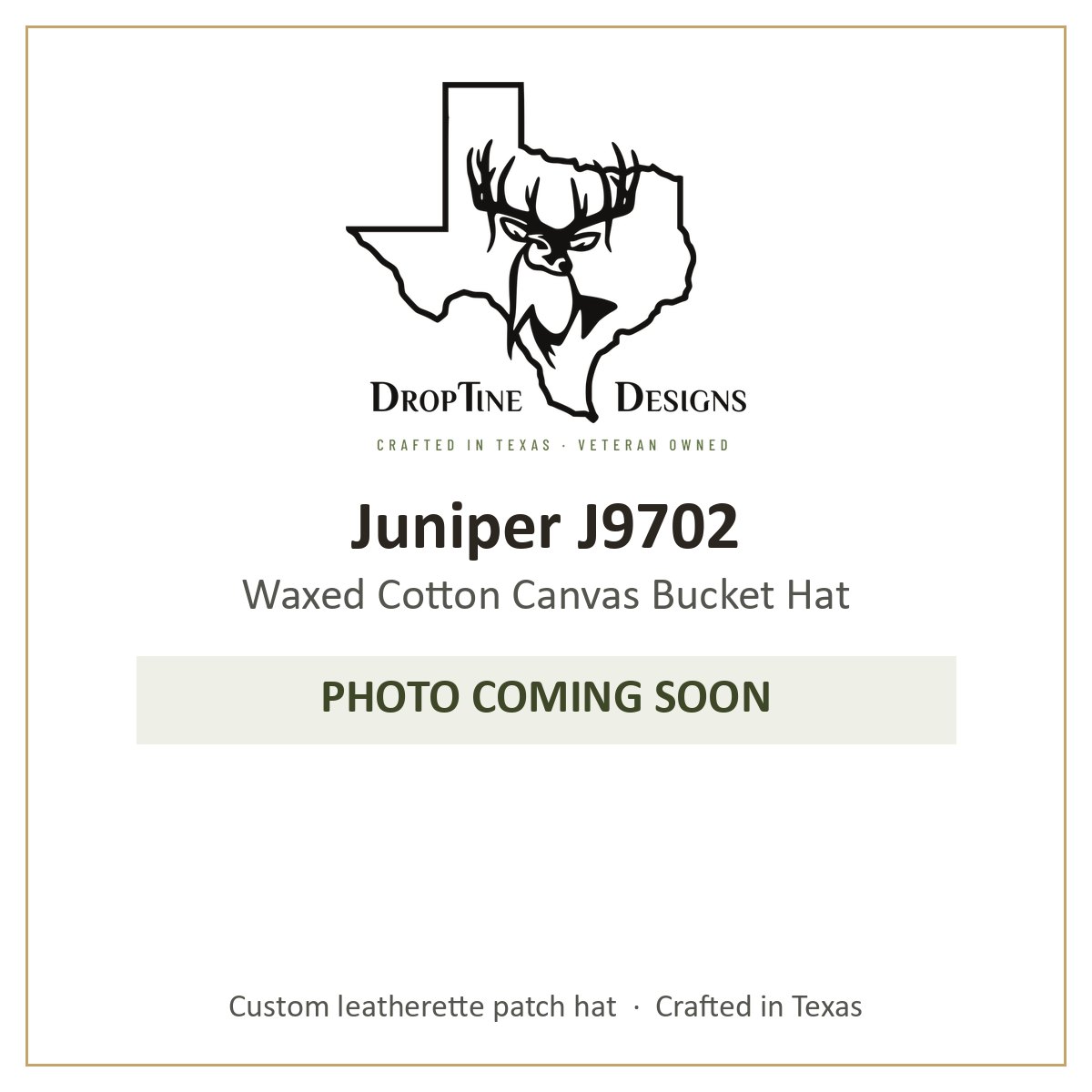 Photo coming soon: Juniper J9702 Waxed Cotton Canvas Bucket Hat