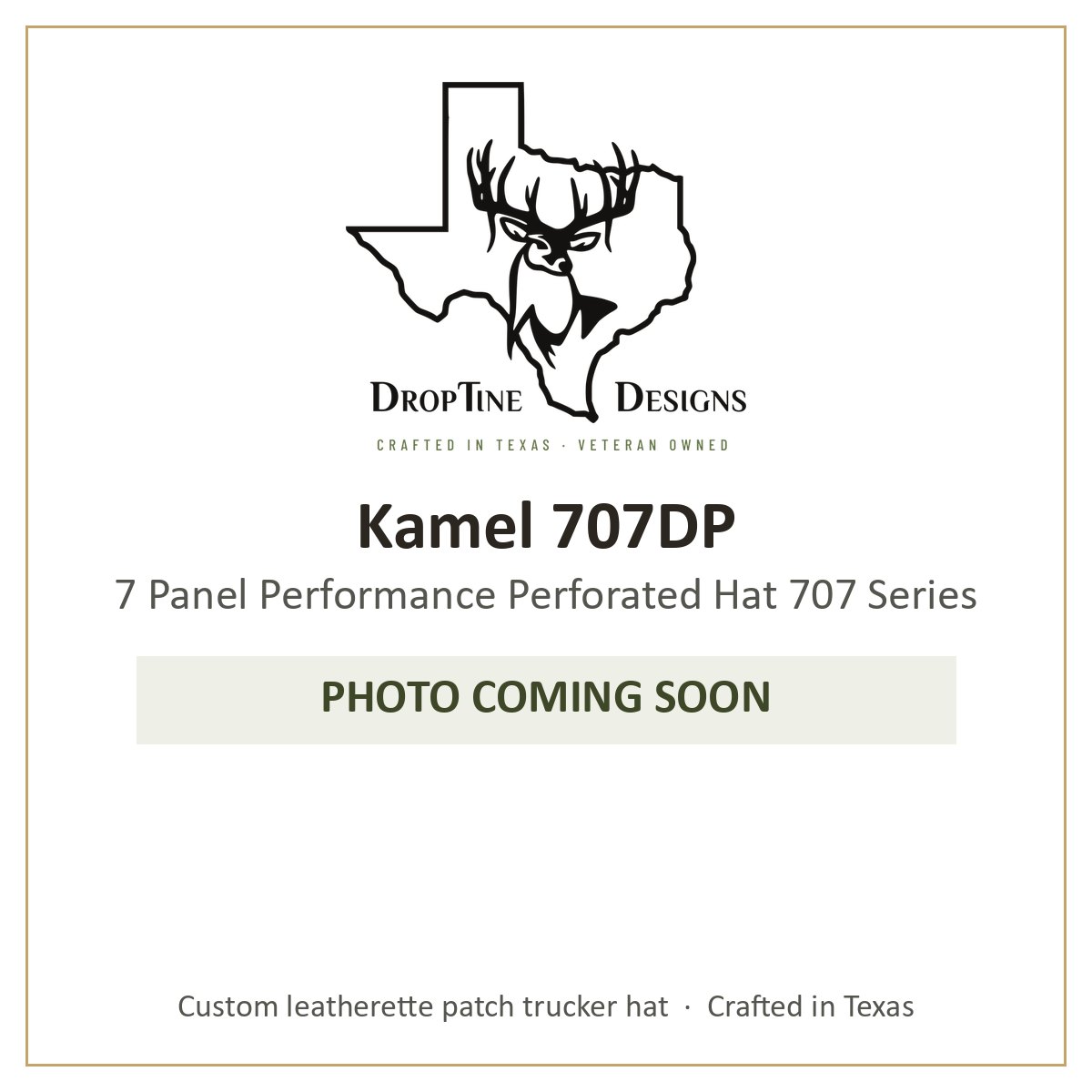 Photo coming soon: Kamel 707DP 7 Panel Performance Perforated Hat 707 Series