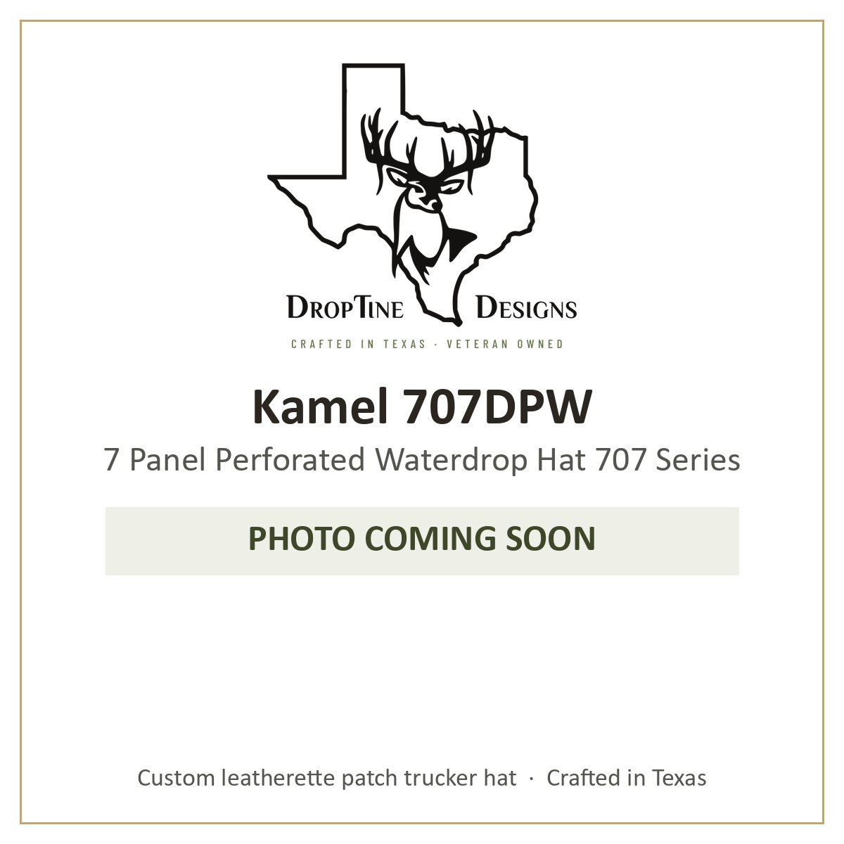 Photo coming soon: Kamel 707DPW 7 Panel Perforated Waterdrop Hat 707 Series