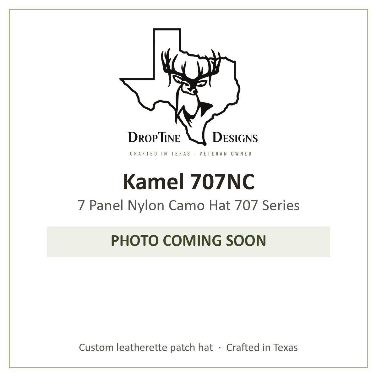 Photo coming soon: Kamel 707NC 7 Panel Nylon Camo Hat 707 Series