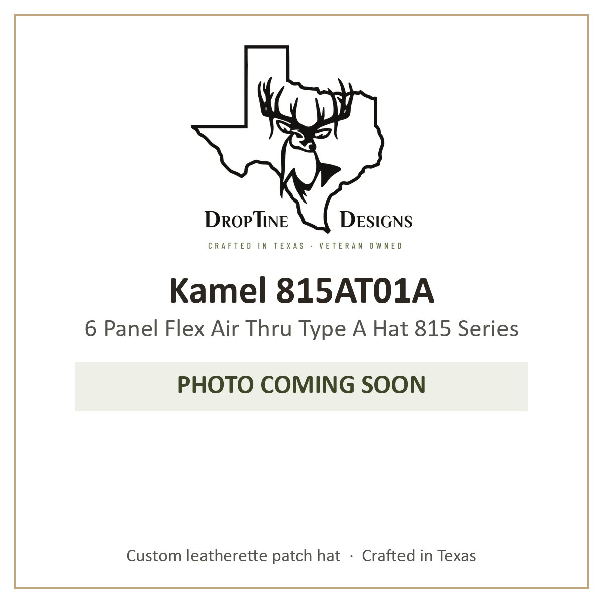 Photo coming soon: Kamel 815AT01A 6 Panel Flex Air Thru Type A Hat 815 Series