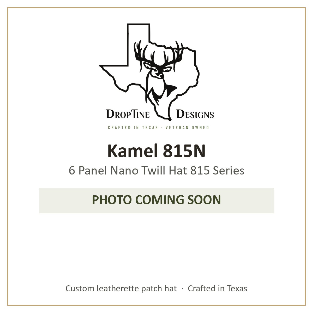 Photo coming soon: Kamel 815N 6 Panel Nano Twill Hat 815 Series