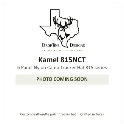 Photo coming soon: Kamel 815NCT 6 Panel Nylon Camo Trucker Hat 815 series