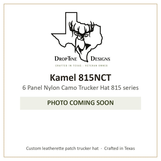 Photo coming soon: Kamel 815NCT 6 Panel Nylon Camo Trucker Hat 815 series