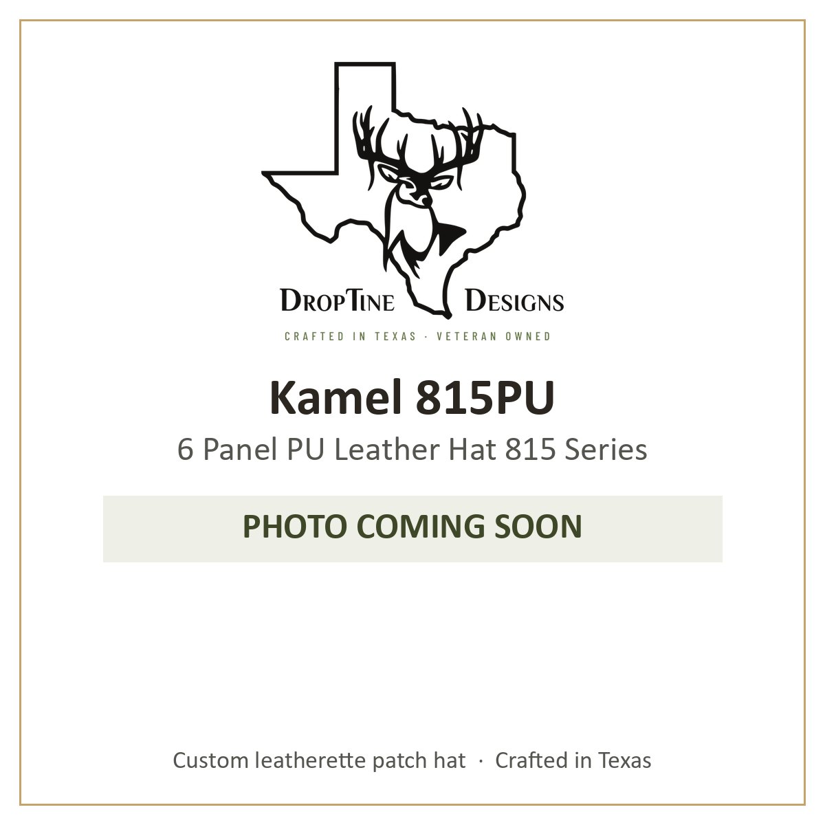 Photo coming soon: Kamel 815PU 6 Panel PU Leather Hat 815 Series