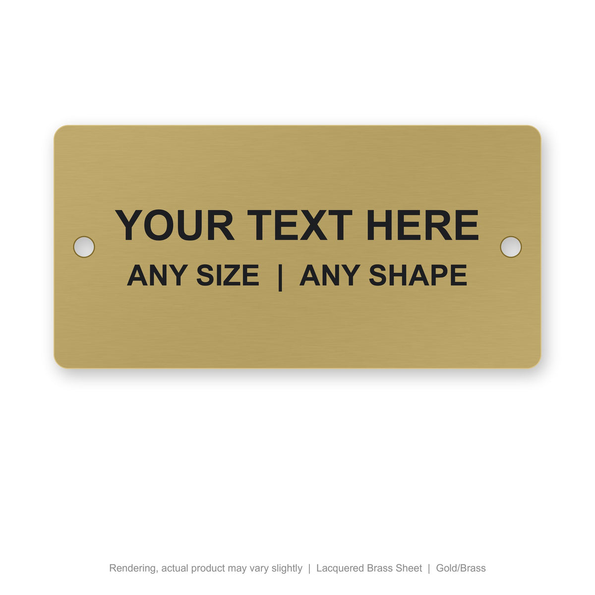 Lacquered Brass Sheet engraved plate (rendering)