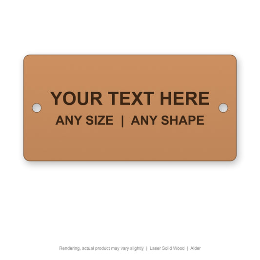 Laser Solid Wood engraved plate (rendering)