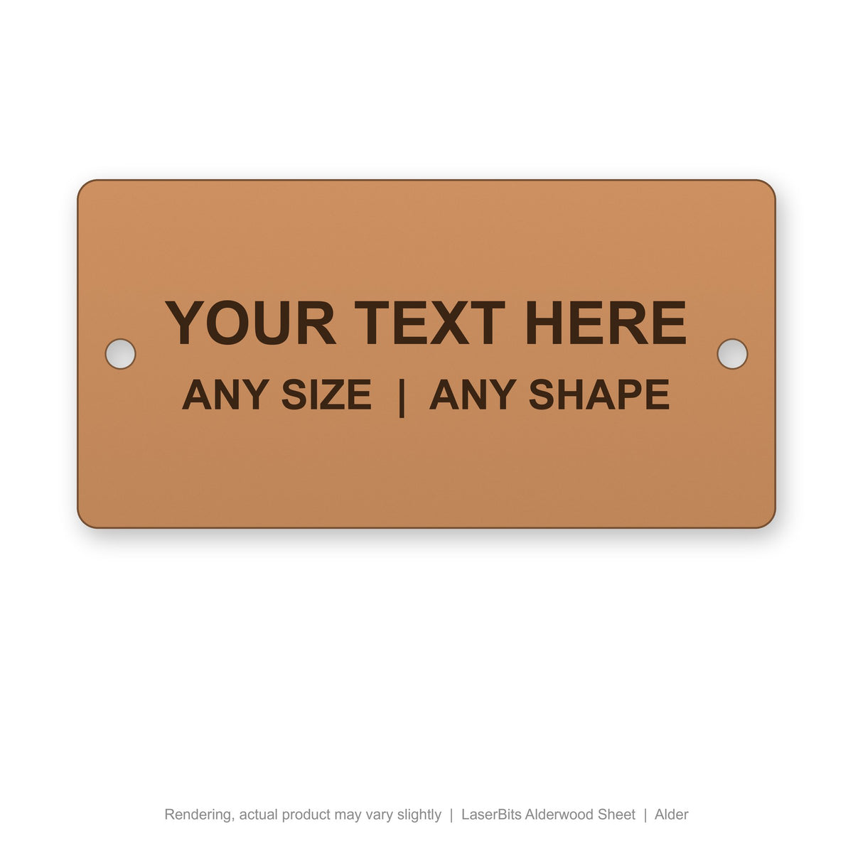 LaserBits Alderwood Sheet engraved plate (rendering)