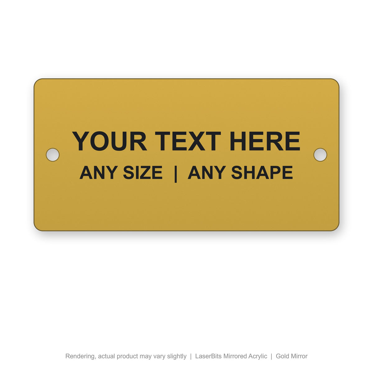 LaserBits Mirrored Acrylic engraved plate (rendering)