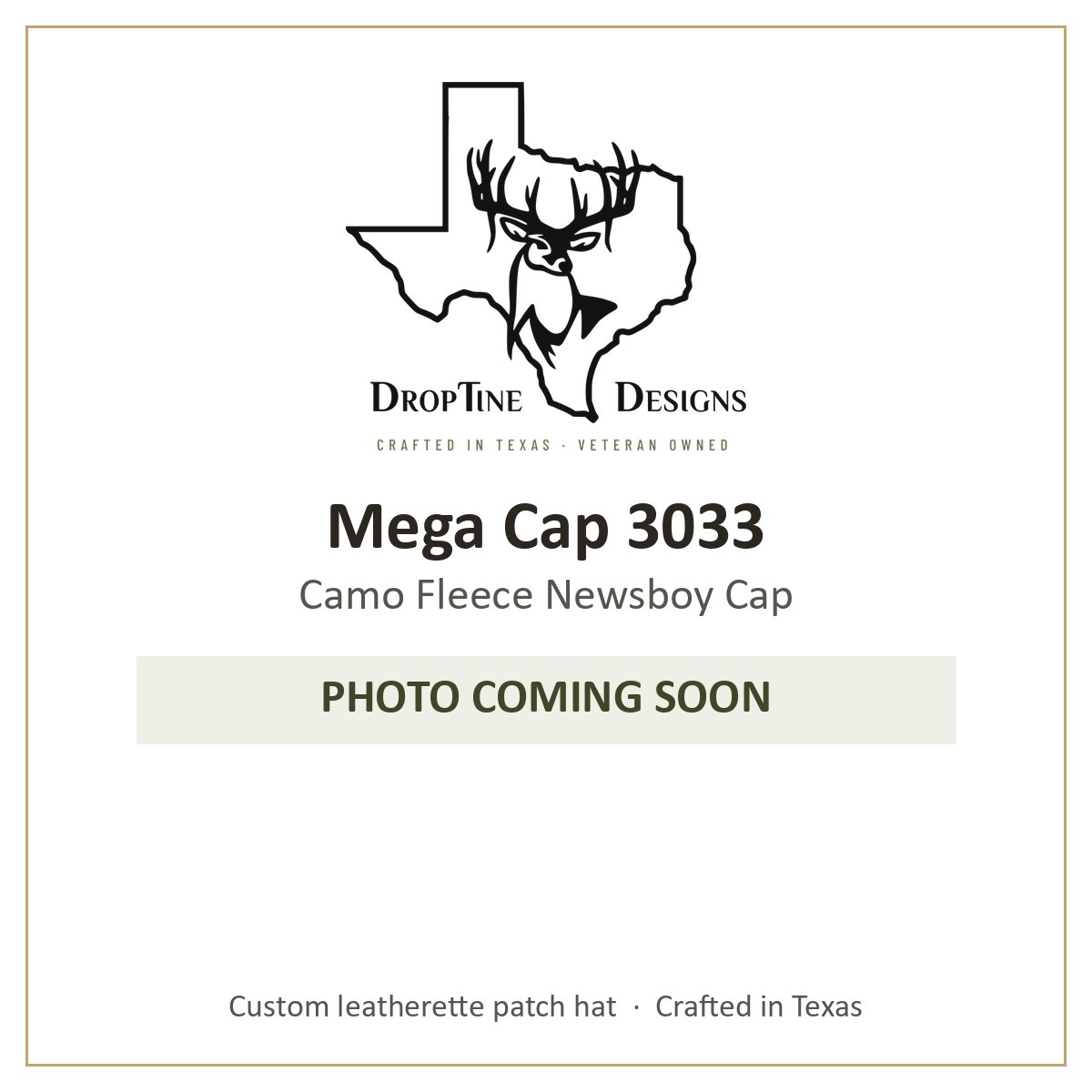 Photo coming soon: Mega Cap 3033 Camo Fleece Newsboy Cap