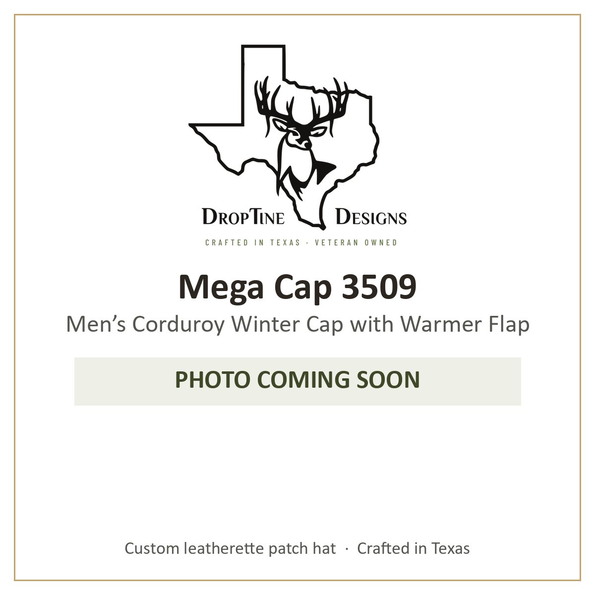 Photo coming soon: Mega Cap 3509 Men’s Corduroy Winter Cap with Warmer Flap